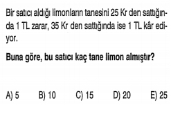 kar zarar problemleri