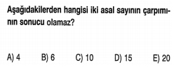 asal sayılar soruları