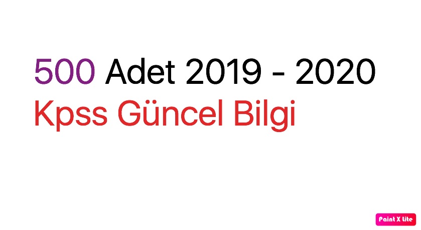 500 Adet 2019 - 2020 Kpss Güncel Bilgi