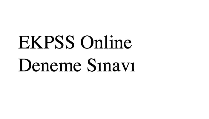 EKPSS Online Deneme Sınavı