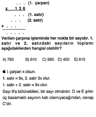 kpss matematik dört işlem soru