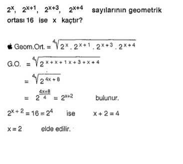 kpss matematik geometrik oratalama soru