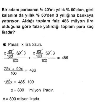 kpss matematik kyıllık faiz problemi sorusu