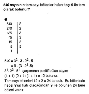 kpss matematik tam bölenler sorusu