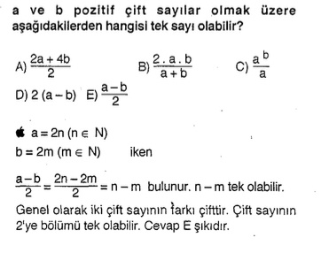  kpss matematik tek çift sayıları soru