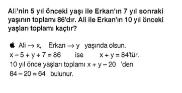 kpss matematik yaş problemi sorusu