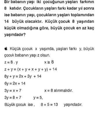 kpss matematik yaş problemi sorusu