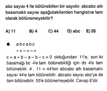 kpss matemtaik bölünebilme 