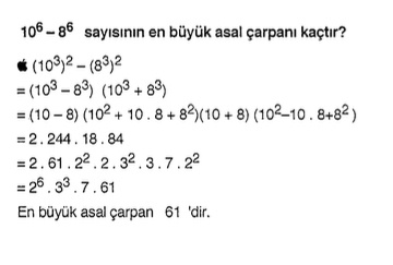 matematik en büyük asal çarpan sorusu