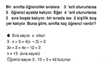 matematik öğrenci sıra problemleri